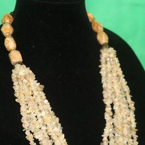 Tan Glass bead Necklace